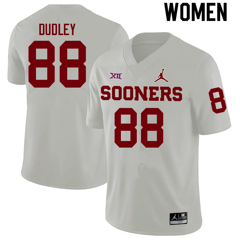 Women #88 Dallas Dudley Oklahoma Sooners College Football Jerseys Sale-White - Click Image to Close